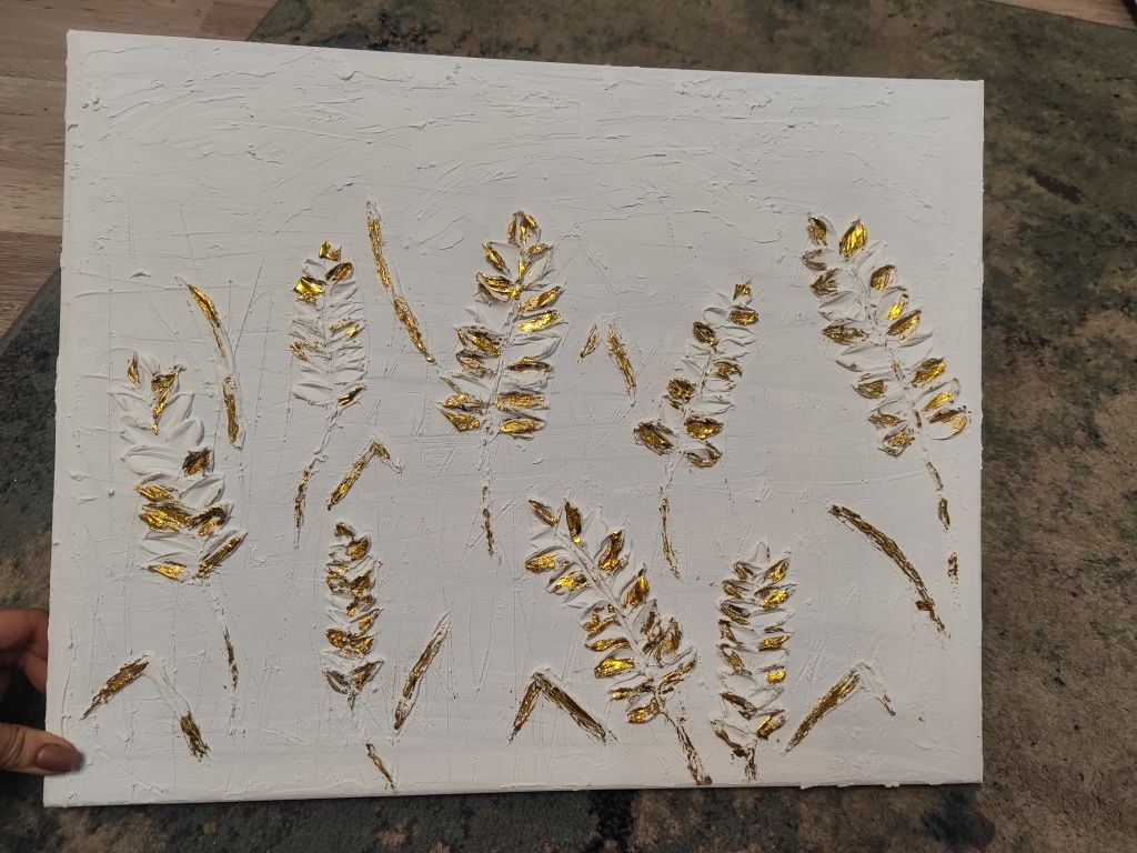 Картина текстурною пастою з золотою паталлю