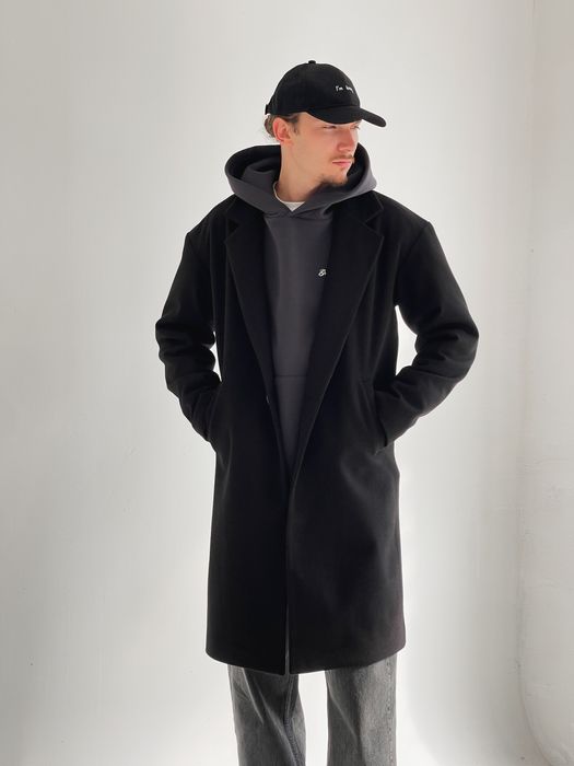 Пальто чоловіче чорне / Пальто мужское черное S