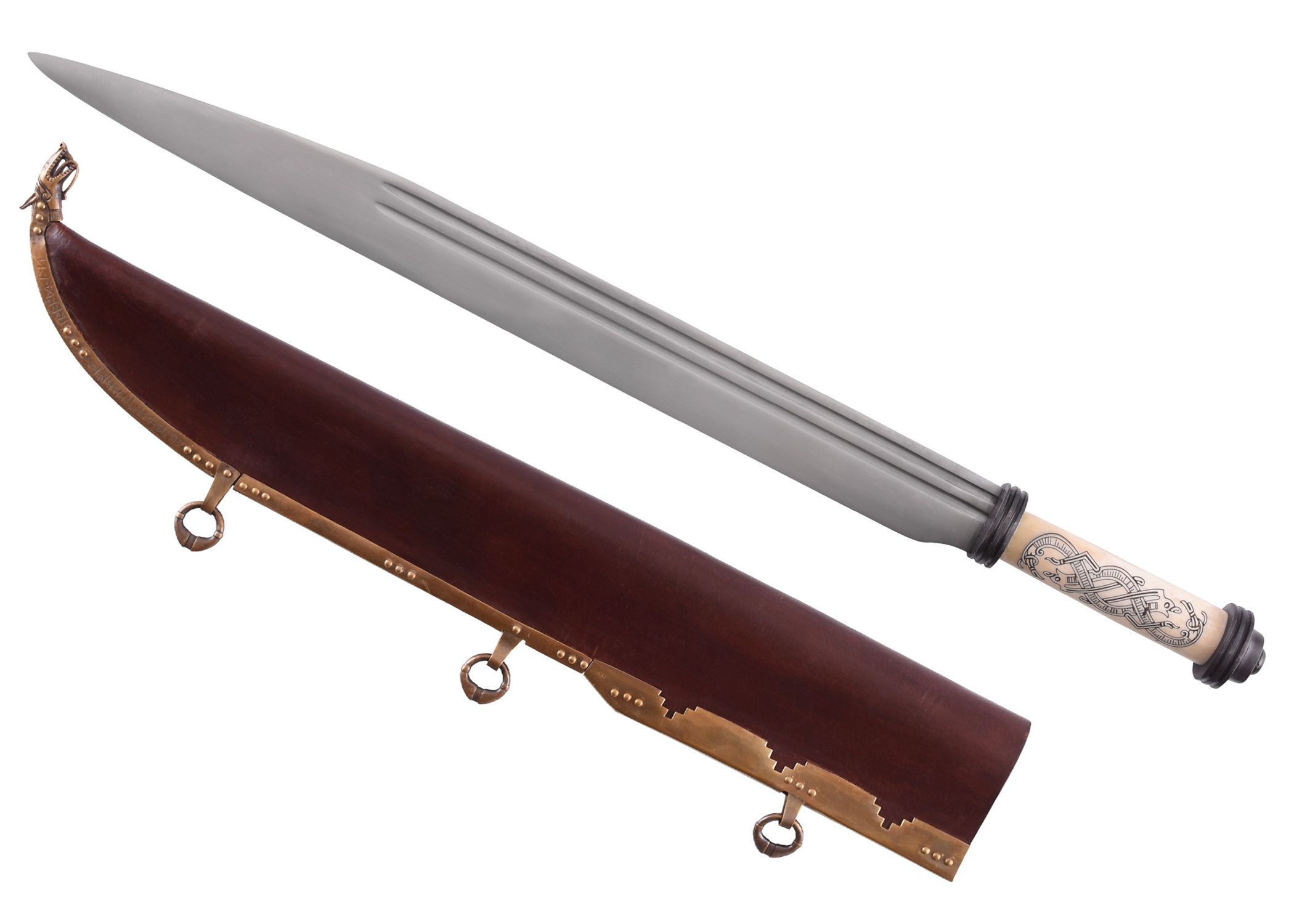 Długi Seax Wikingów Z Kościanym Uchwytem W Jellinge, X W. Bm