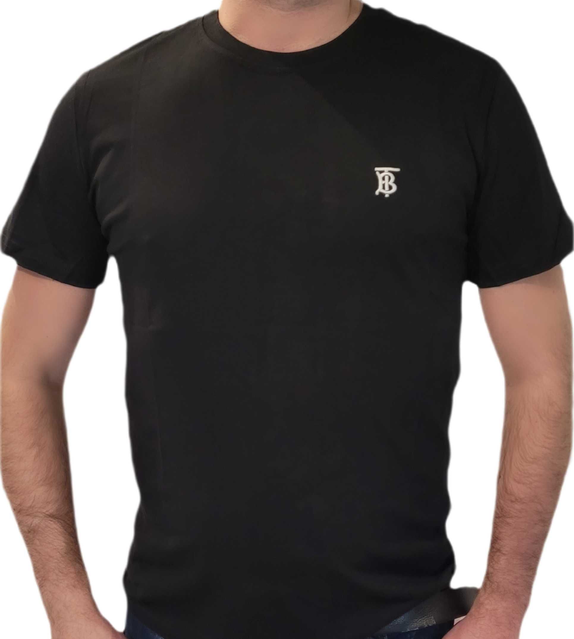 Koszulka męska małe logo burberry czarna Wyprzedaż