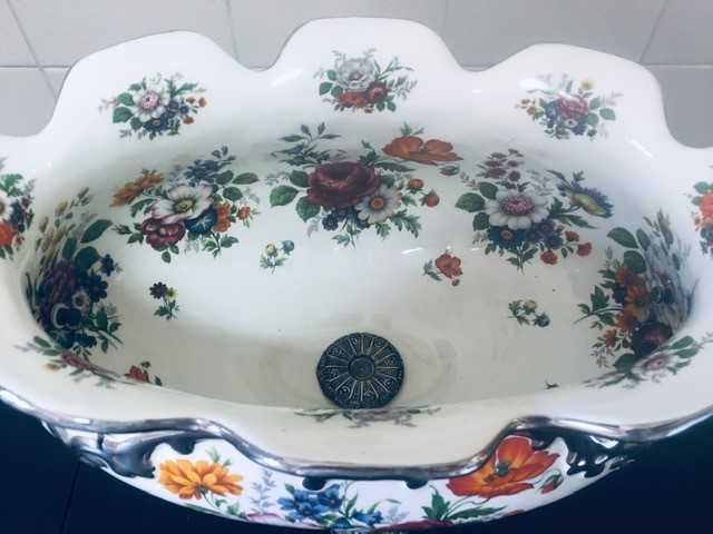 Centro de mesa em Porcelana e Pegas de Estanho