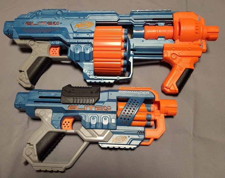 Бластери Nerf Shockwave elite 2.0 та Nerf Commander elite 2.0