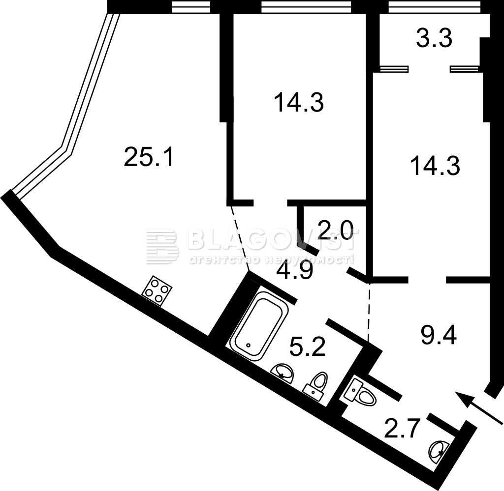 Комісія 2% Продається 3х кімн ЖК Manhattan City 81кв. 3 будинок Видова