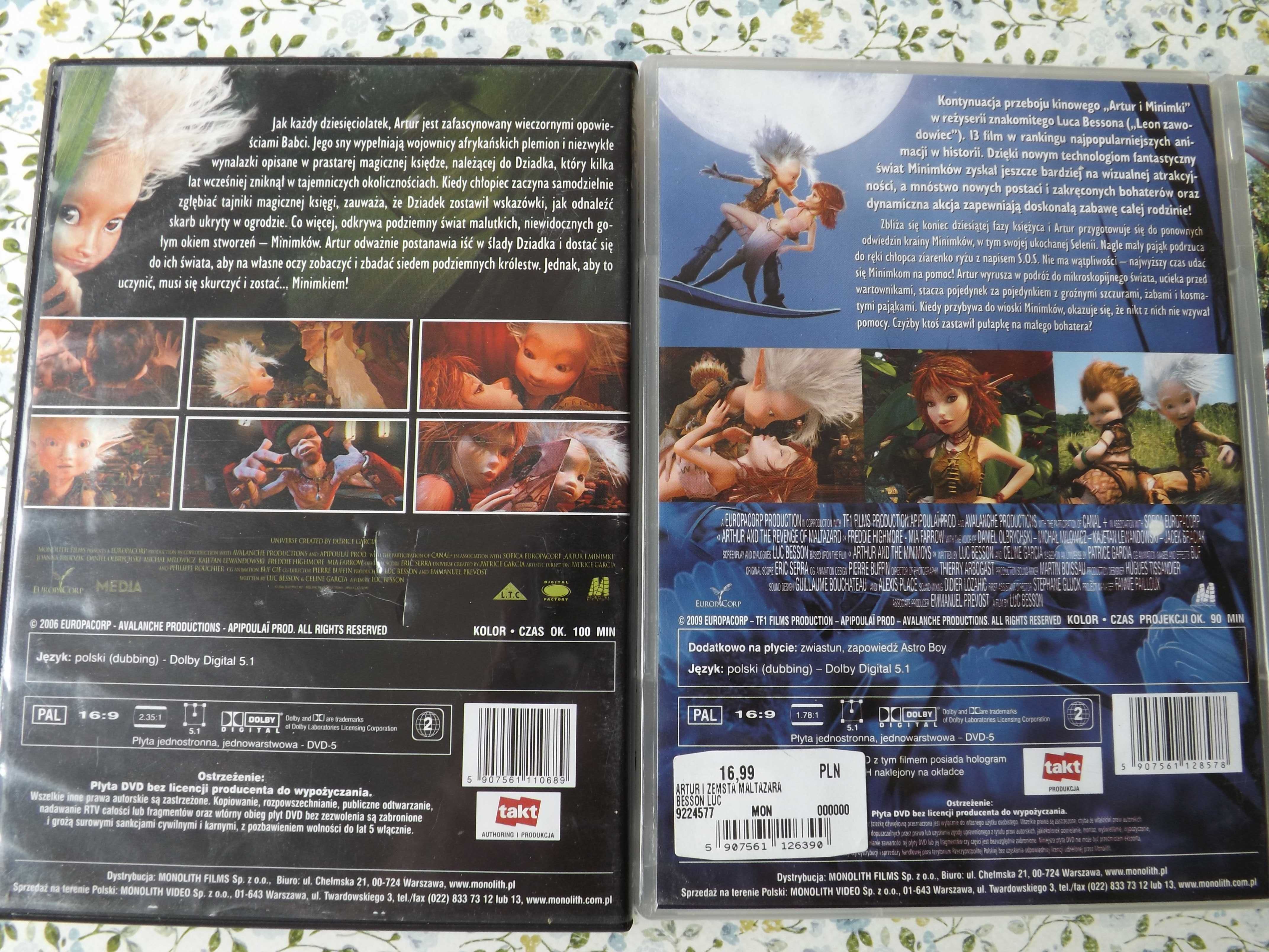 Artur i miminki trylogia bajka film dvd