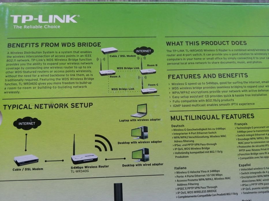 TP-LINK Tl-WR340G router, switch wifi