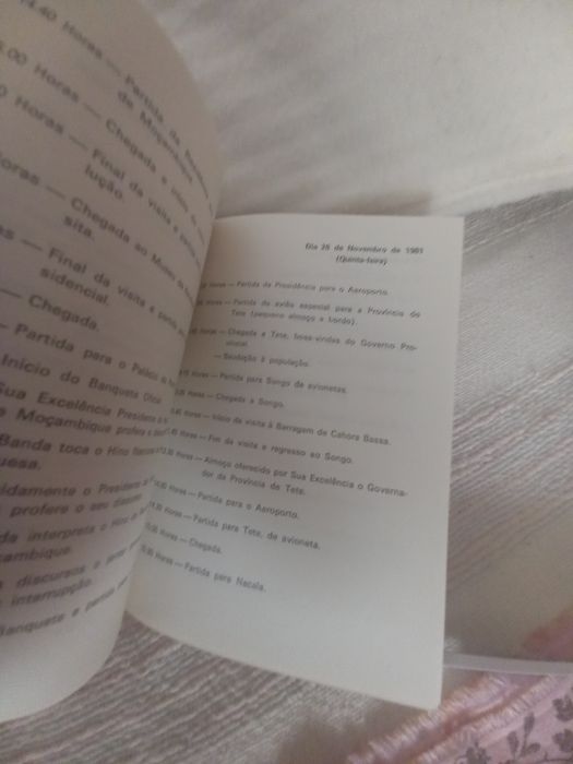 Programa oficial de visita de Ramalho Eanes a Moçambique