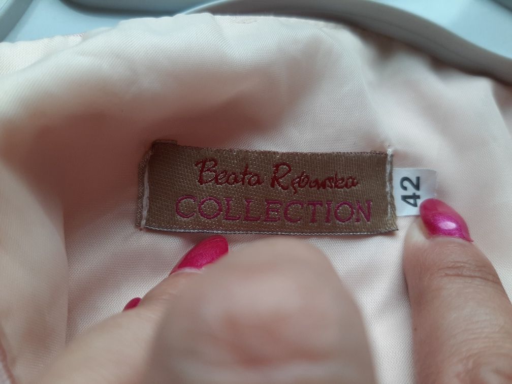 Elegancka Jasna Sukienka L/XL