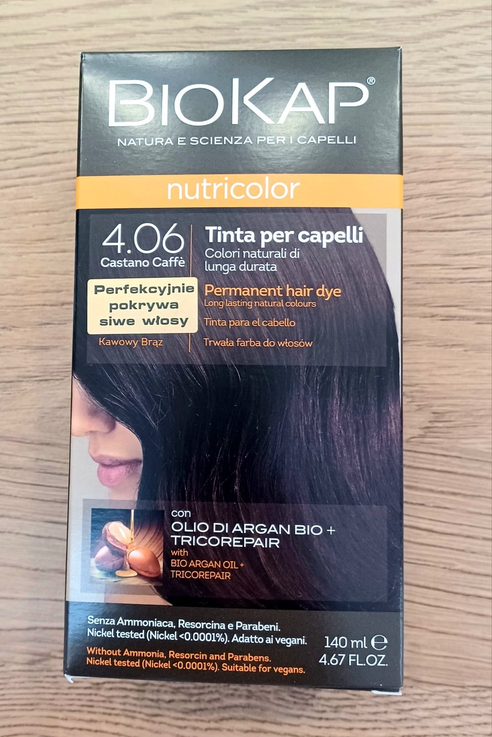 Farba Biokap NOWA 4,06 Kawowy brąz nutricolor