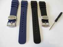Pasek do zegarka Seiko SKX 22mm czarny granatowy silikonowy gumowy