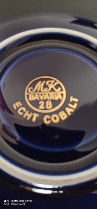 SR. Porcelana Bawaria Kobalt Złocona 22 K Serwis Mokka