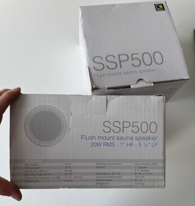 Audac SSP500/W - wodoodporny głośnik podtynkowy do sauny
