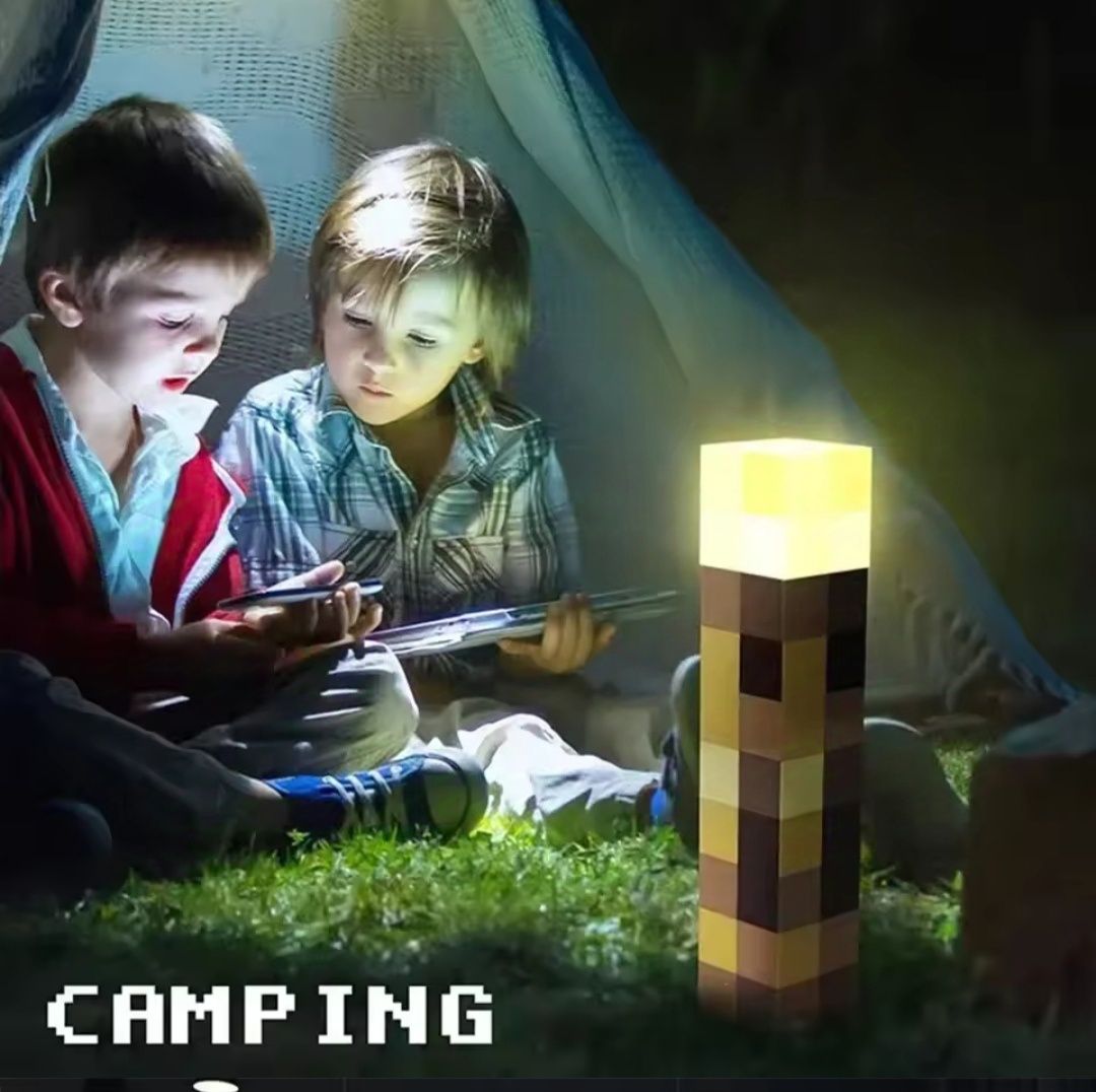 Факел нічник Minecraft Brownstone  настільна лампа usb зар