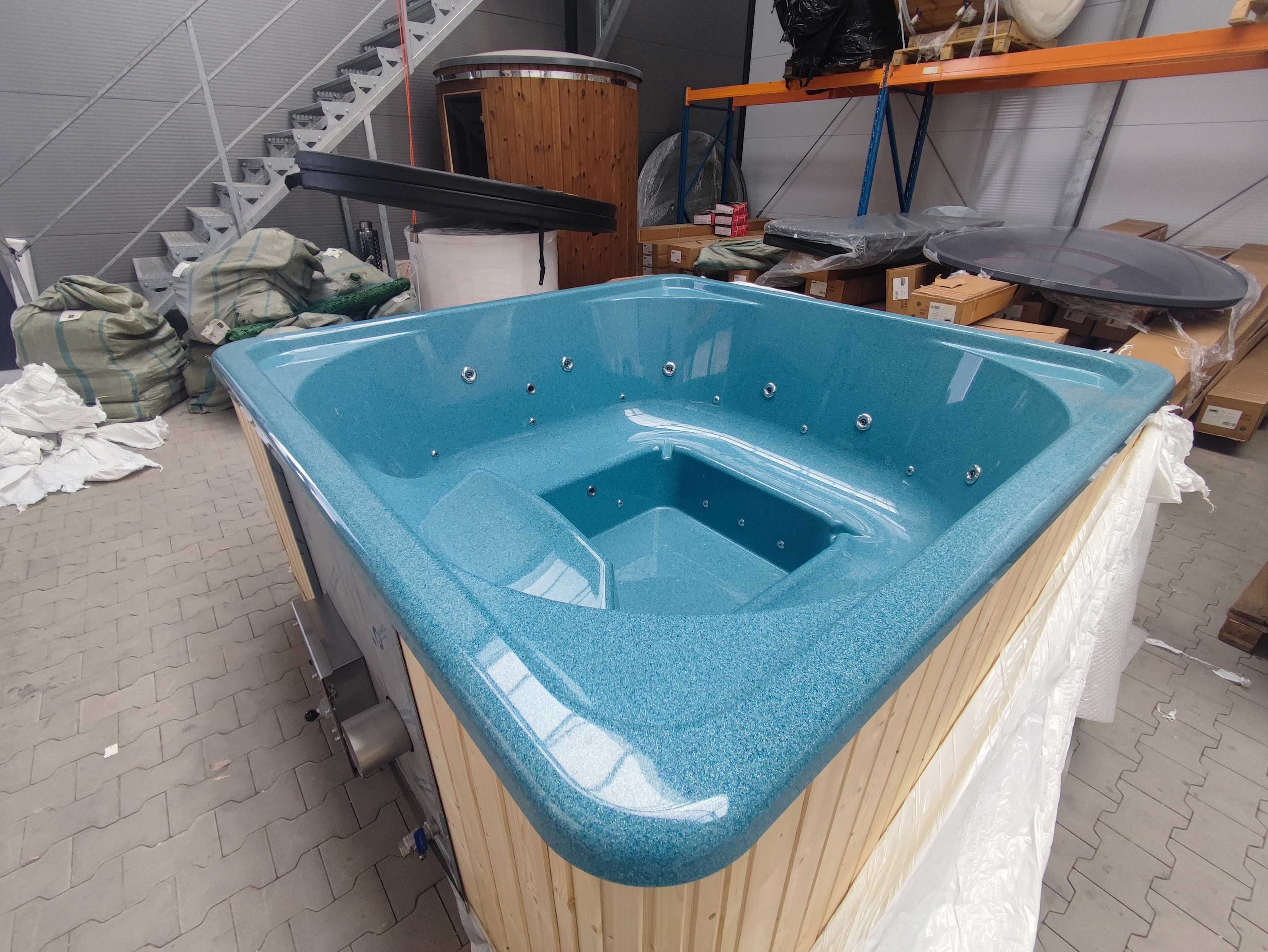 Balia Ogrodowa Kwadrat Hot Tub Gorąca Beczka SPA Ogrodowe Perła