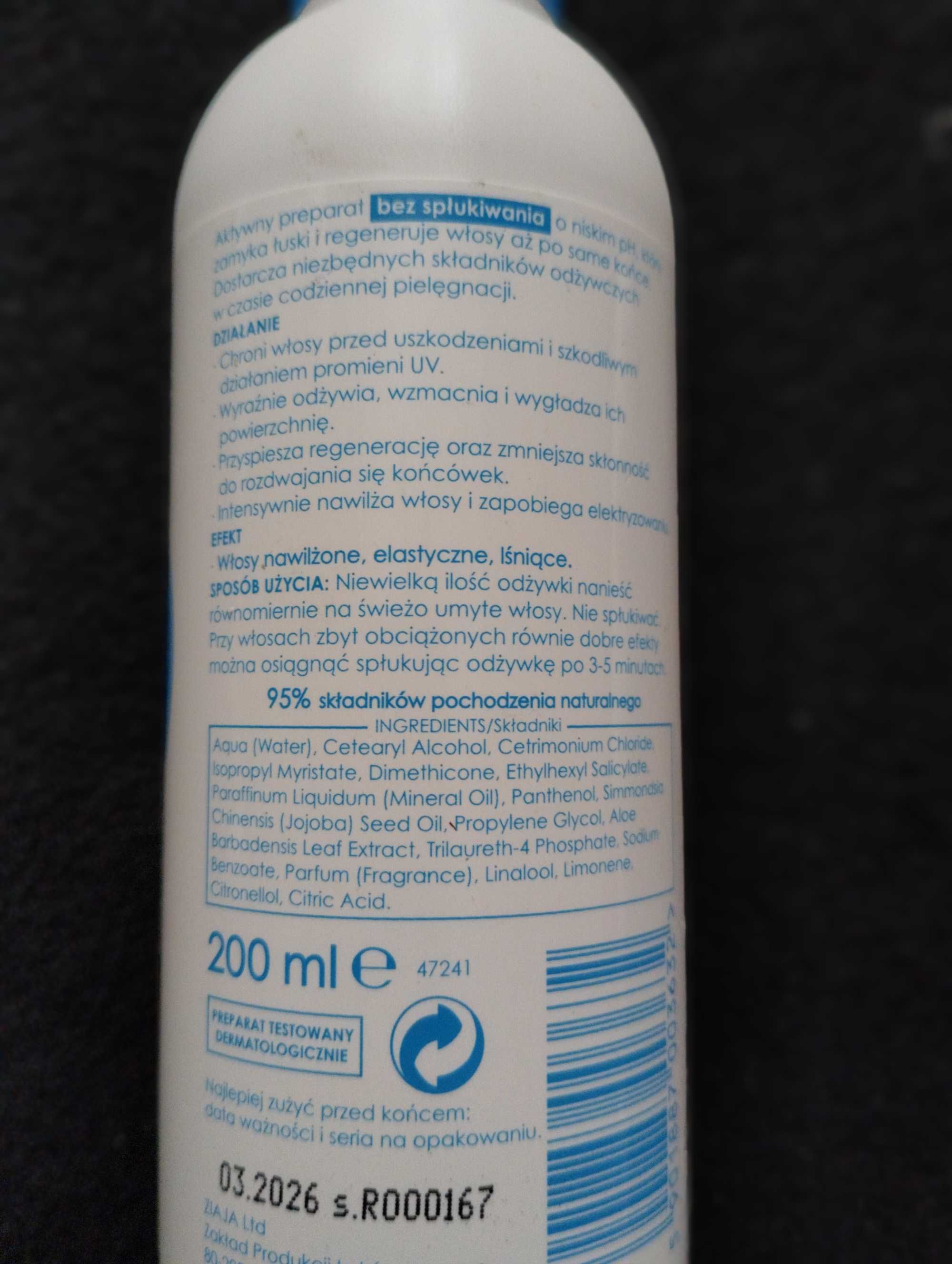 ZIAJA Odżywka codzienna pielęgnacja olej jojoba - 200 ml Mam 3 sztuki