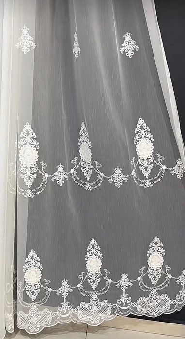 Тюль бамбук з вишивкою, гардины фіранки турецька, штори