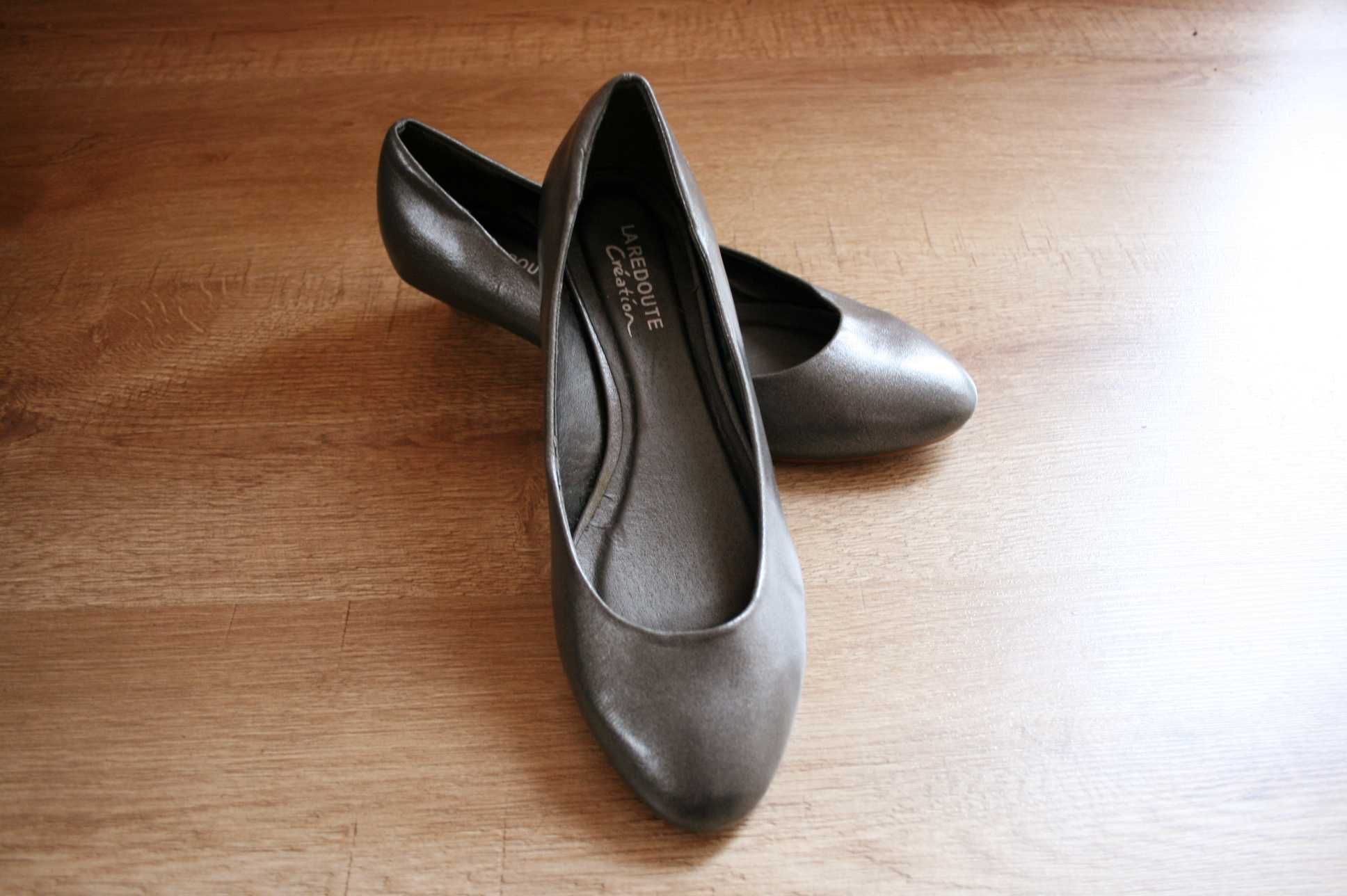Eleganckie szare buty damskie La Redoute na obcasie 3,5cm rozmiar 39