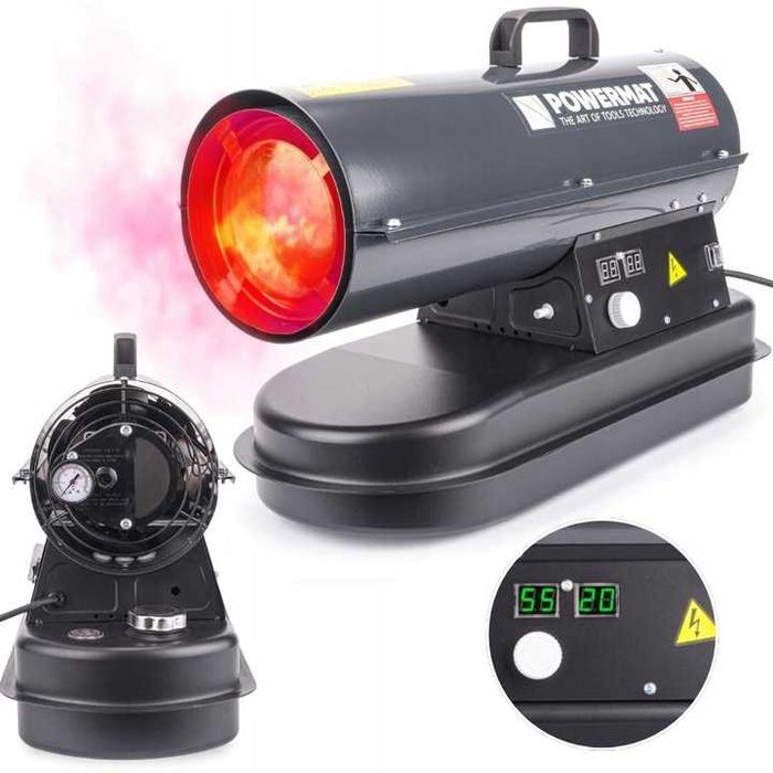 Nagrzewnica dmuchawa spalinowa 20kw termostat LCD grzejnik farelka