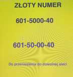 Złoty numer , absolutny SZTOS   601...     platynowy