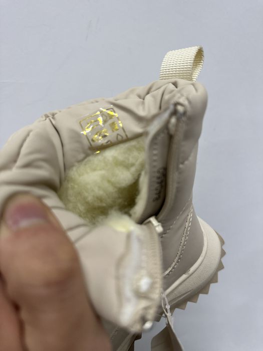 Дутики зимові на овчині 26-32, світлі дутіки черевики, дитячі ботинки