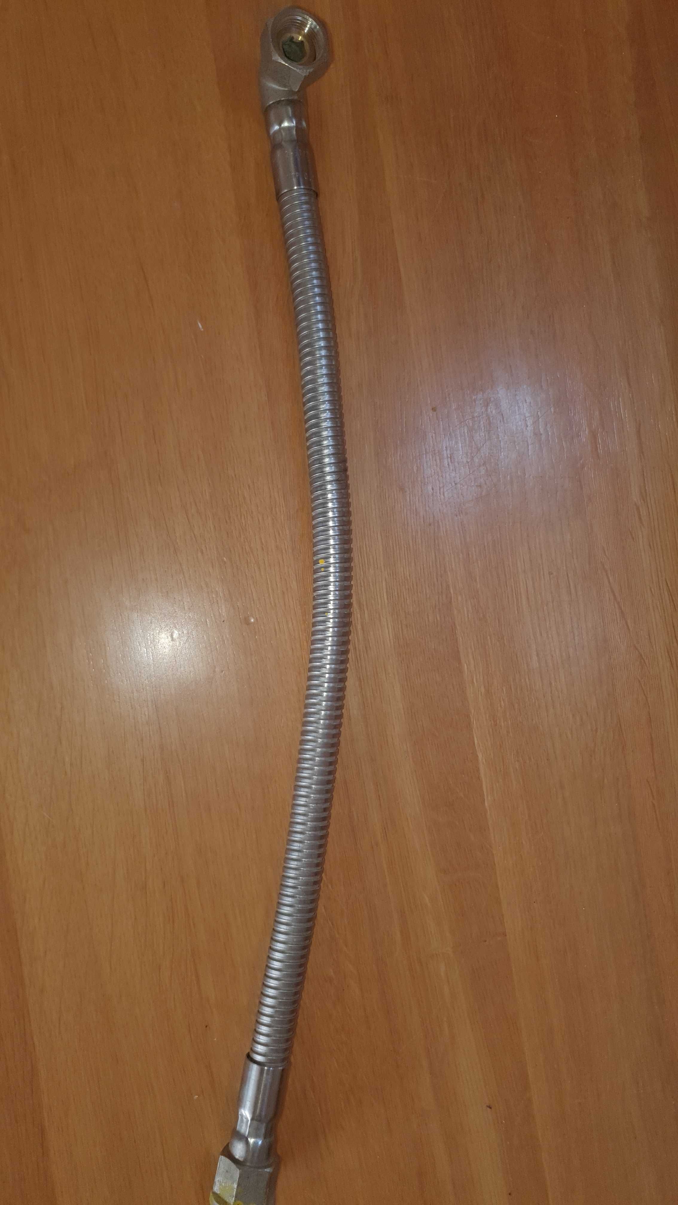 Wąż elastyczny do gazu metalowy kątowy 1/2''  50cm