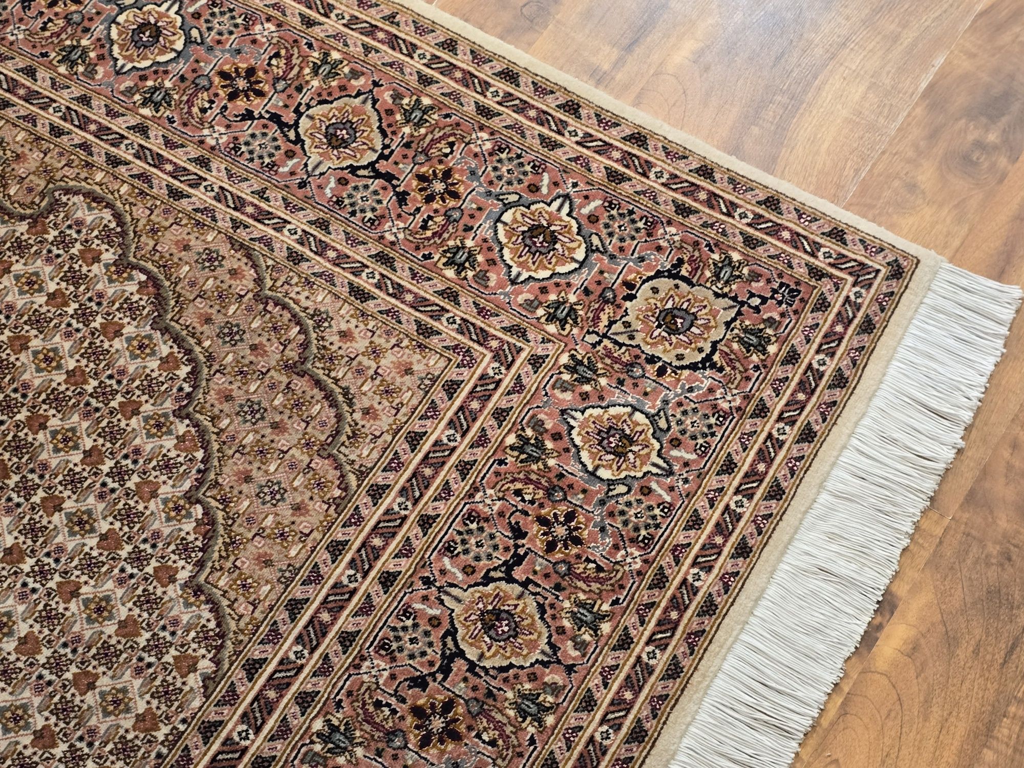 Tabriz Mahi Persja 210x155 Wełna kork z jedwabiem dywan od Persopolis