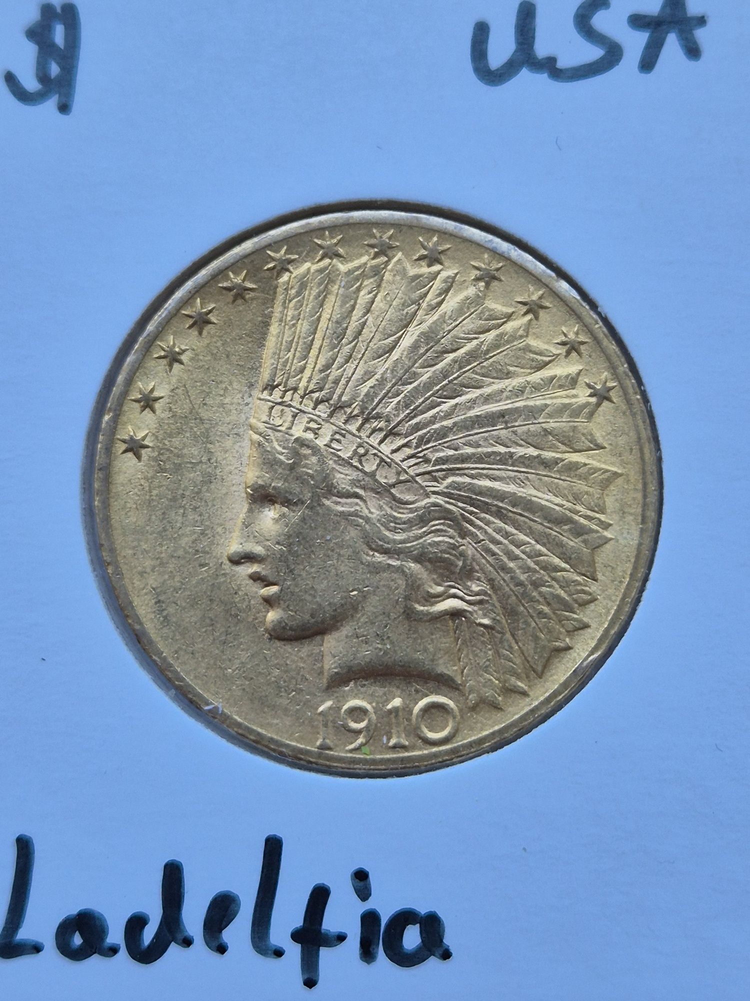 1910 Indianin usa 10 dolarów moneta historyczna złota Kraków