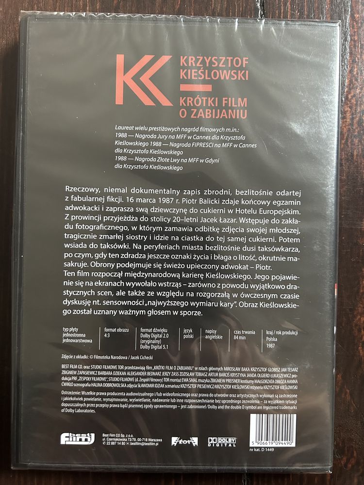 ,,Krótki film o zabijaniu” - Krzysztof Kieślowski DVD nowa