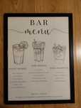Tablica Bar menu