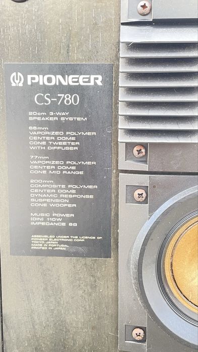 Colunas Pioneer 8ohms