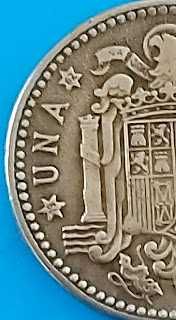 Una  Peseta de 1953, " 61"  de Francisco Caudillo  Franco, Espanha