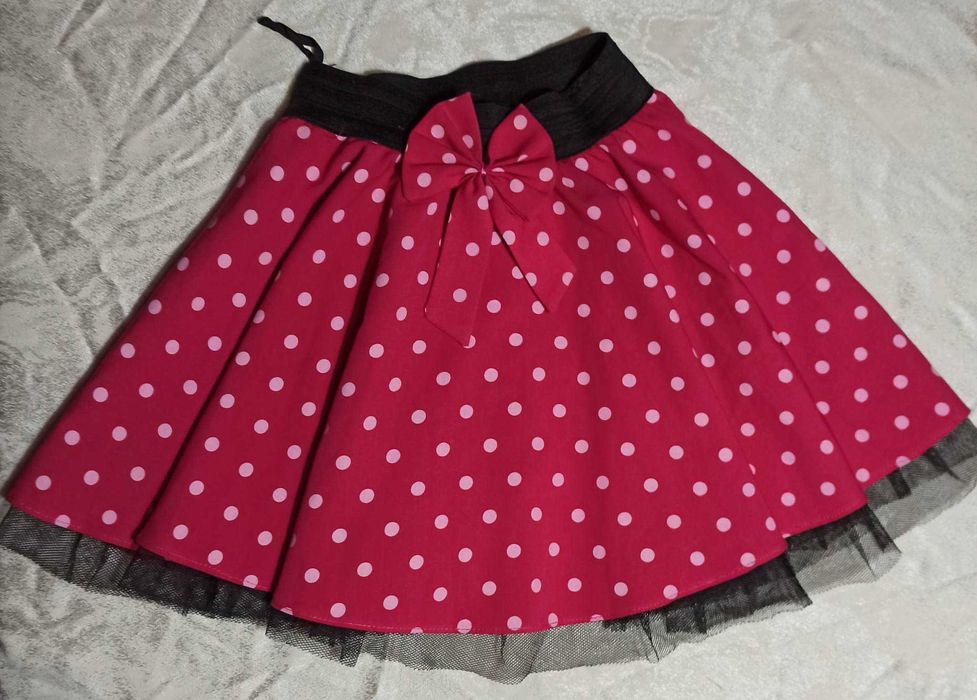 Spódniczka urocza w kropki różowa
