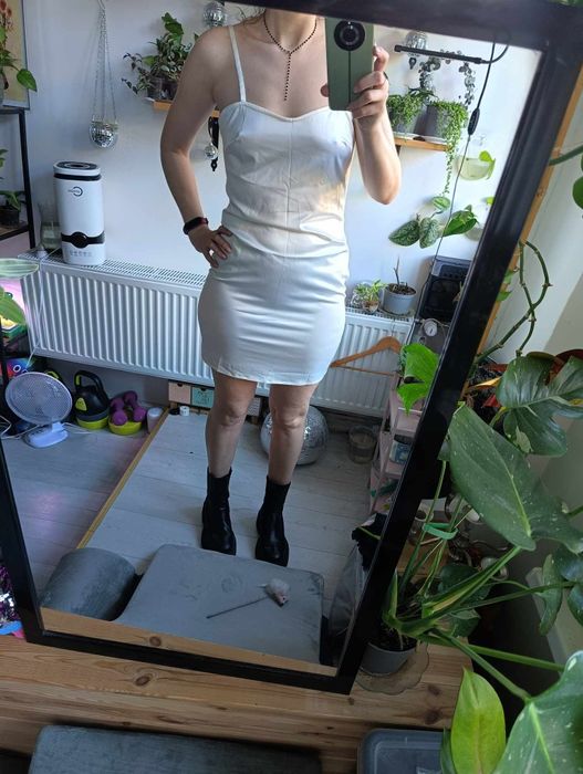 Koszulka nocna biała kremowa na ramiączkach 38 M