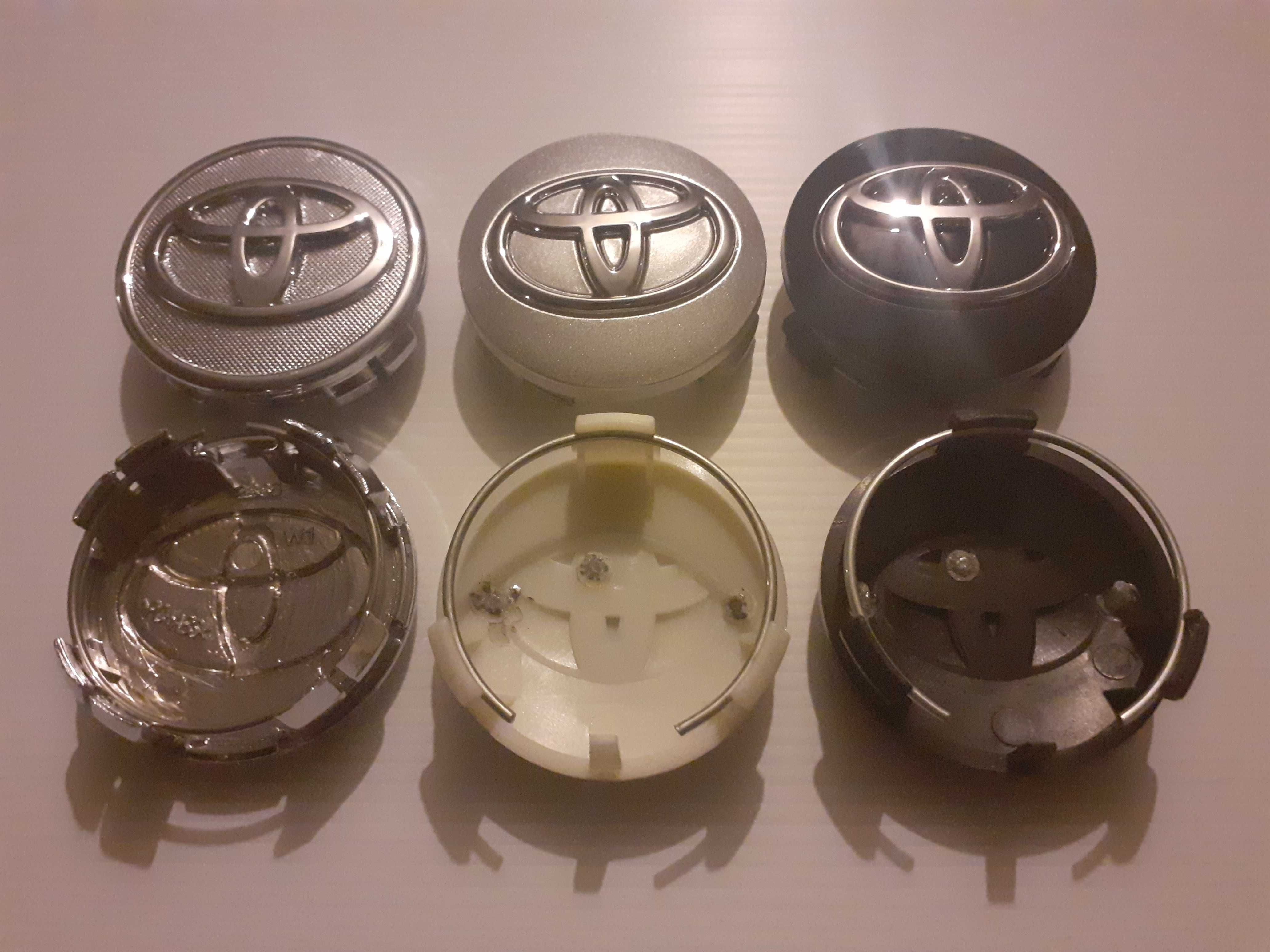 Centros/tampas de jante completos Toyota com 57, 60, 62, 65 e 68 mm