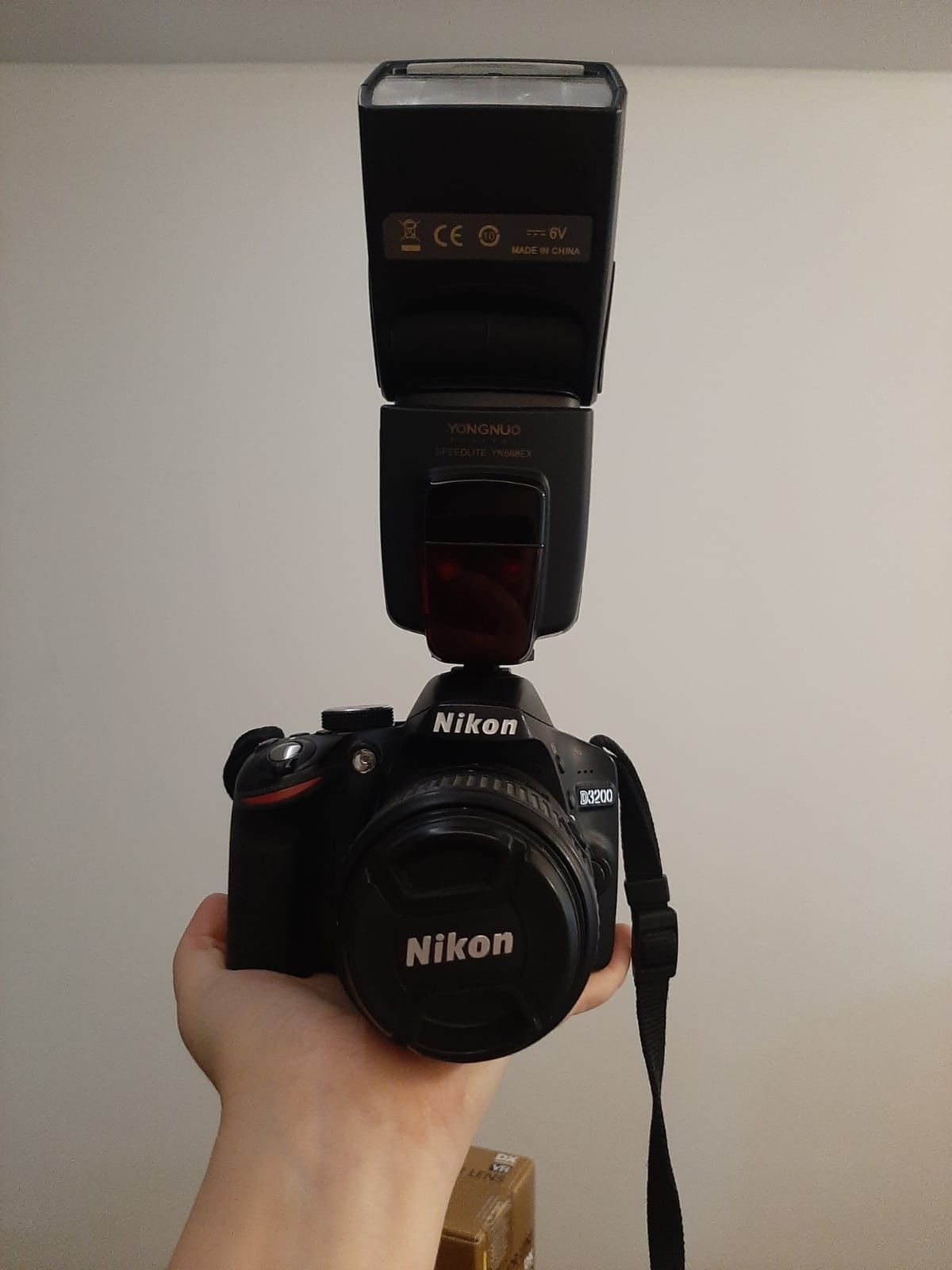 Lustrzanka aparat Nikon D3200 + 2 obiektywy + lampa błyskowa + torba