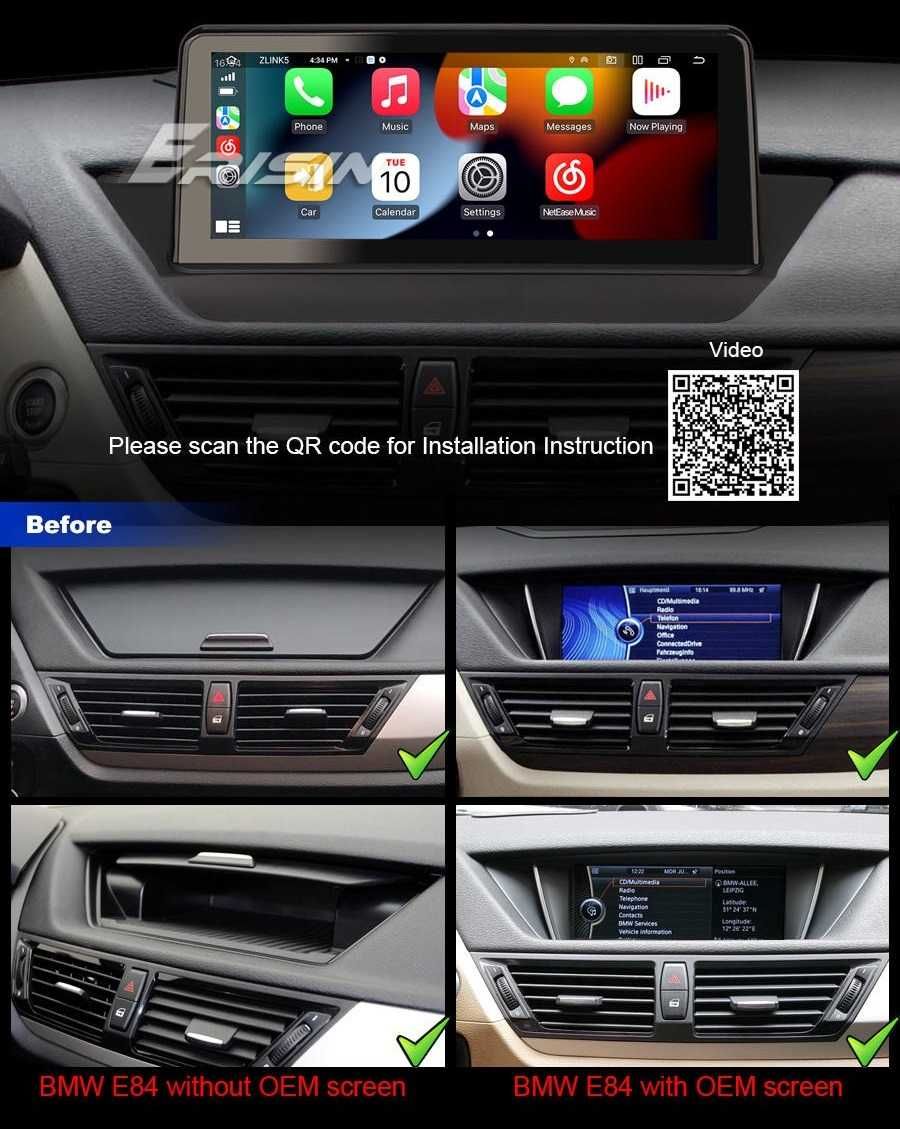 CarPlay Android BMW X1 E84 CIC Radio FM DAB+ Opcja GPS WiFi 4G USB MP3