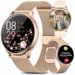 Nowy Smartwatch Zegarek Damski Złoty 2 Paski Rozmowy Menu PL