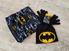 Zestaw zimowy Batman 3 el. Czapka, komin, rękawiczki - 3-6 lat