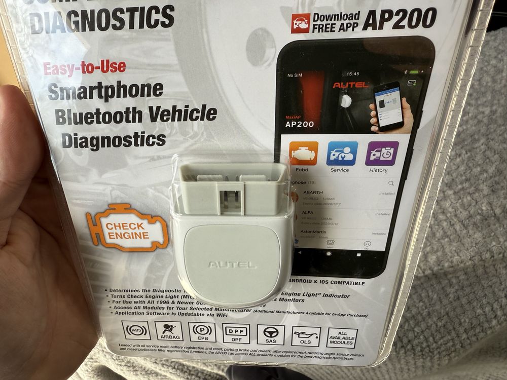 Мультимарочний автосканер Autel AP200 MaxiAP OBD діагностика авто