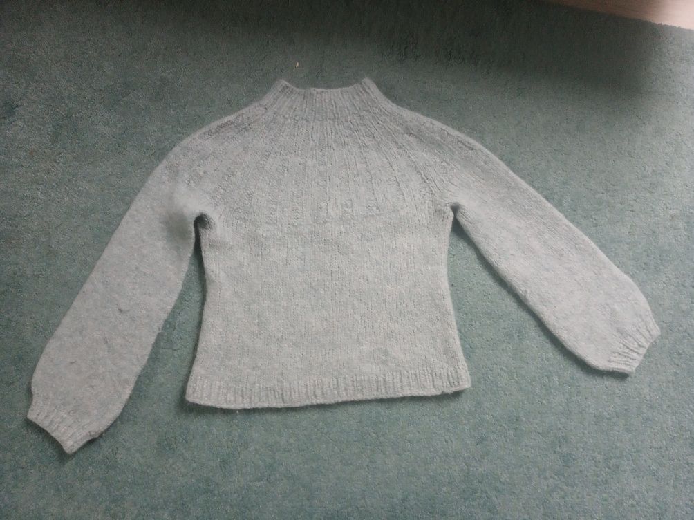 Sweter wełna turkusowy 8/9lat. R.128