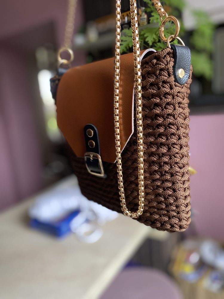 Torebka Handmade Skora naturalna Piekna