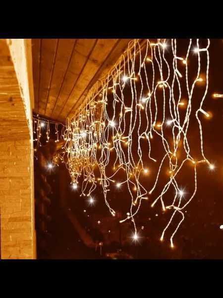 Lampki Sople kurtyna świetlna 500 LED 21m ciepła biel ZŁOTE