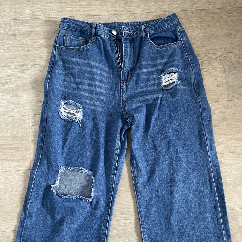 Жіночі широкі сині джинси L-XL