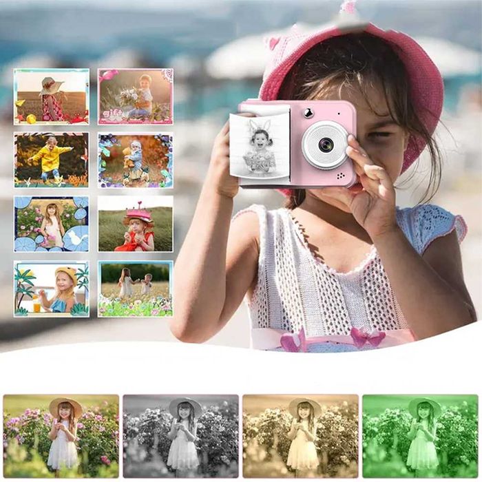 Aparat fotograficzny natychmiastowy z funkcją drukowania dla dzieci