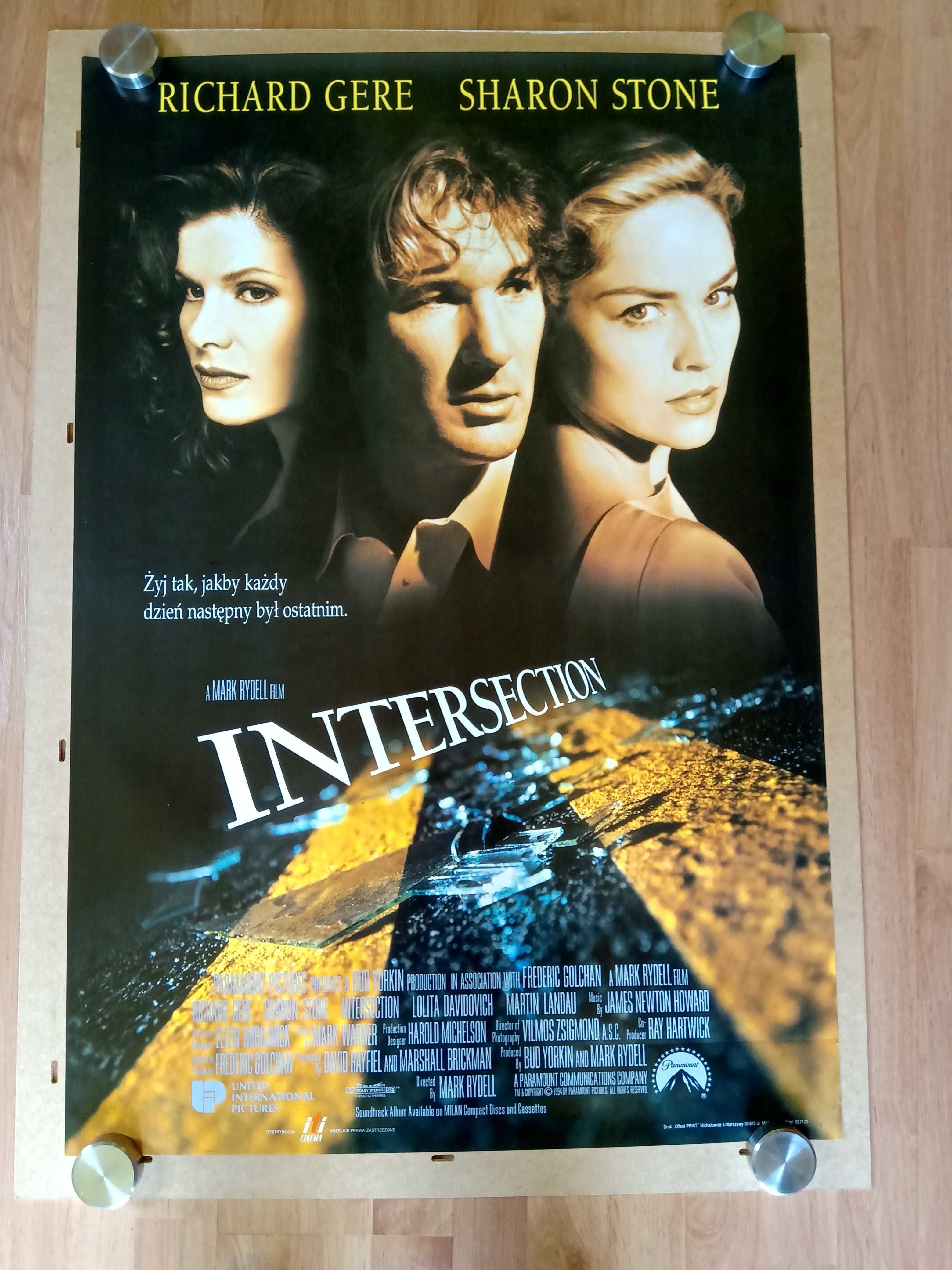 Plakat filmowy INTERSECTION/Sharon Stone/Oryginał z 1994 roku.