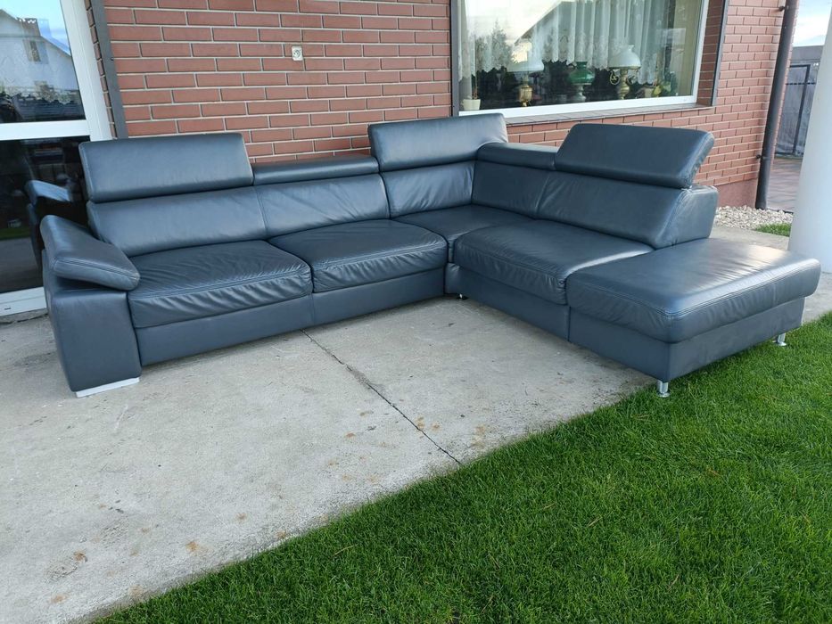 Sprzedam narożnik ze skory -Skóra -skórzany –skórzana -skórzane