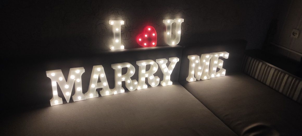 Декоративные Светящиеся LED буквы marry me