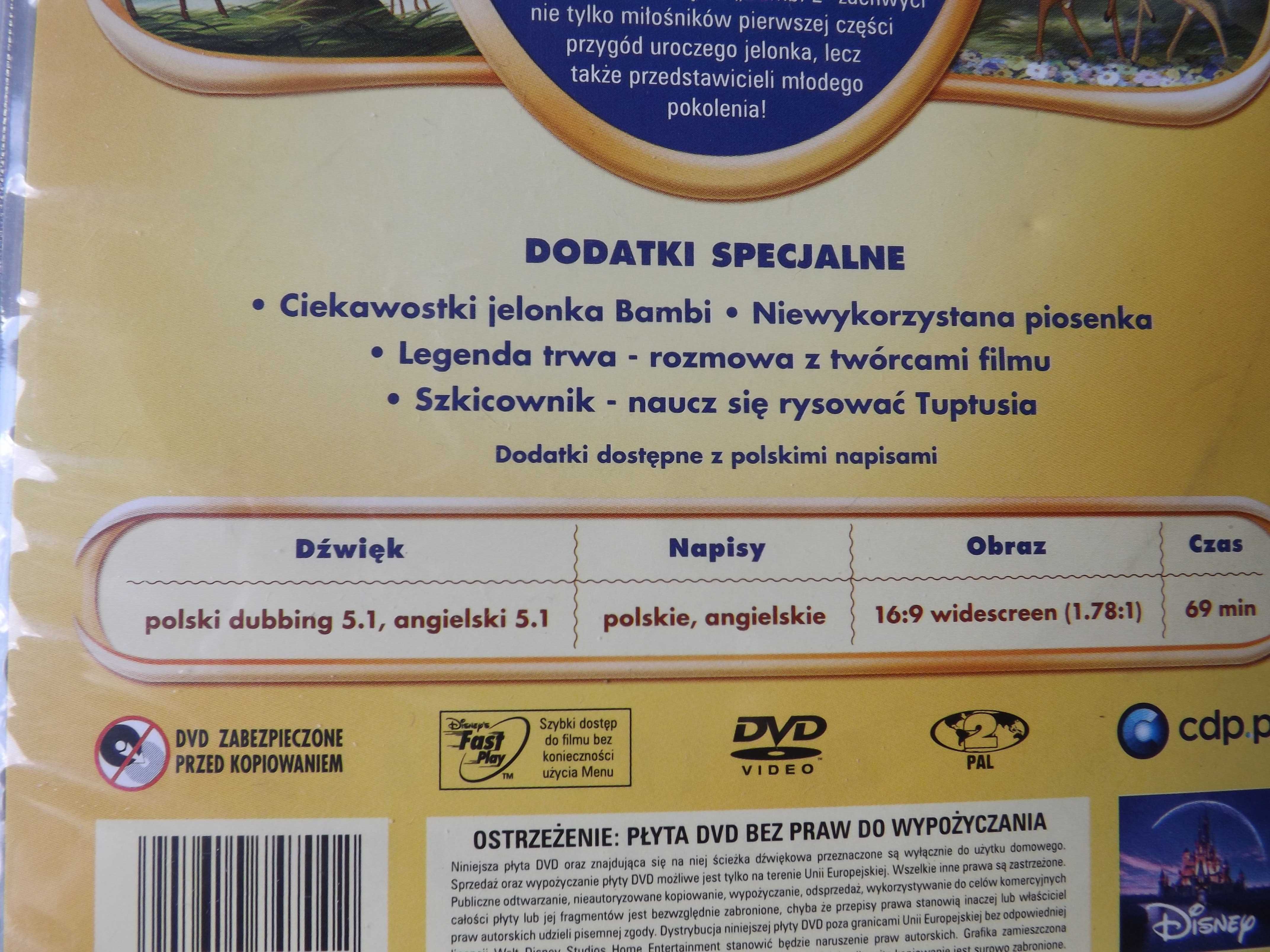 Bambi bajka disney dvd filmy
