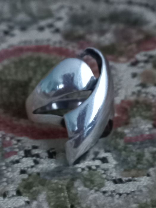 Stare srebro polskie sygnowane pierścionek z czasów PRL-u