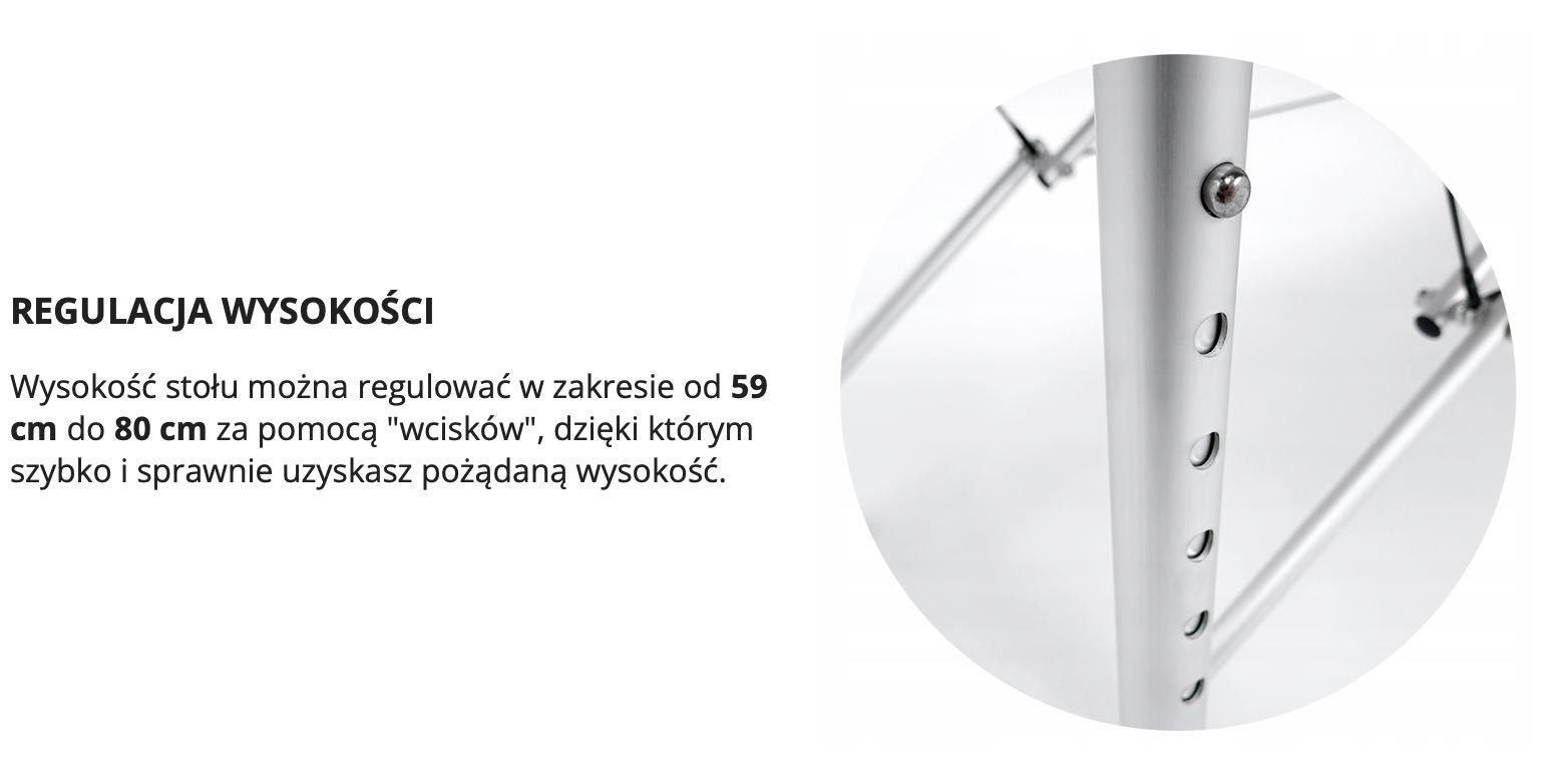 ŁÓŻKO KOSMETYCZNE Stół Masażu Przedłużania Rzęs Aluminiowe Składane