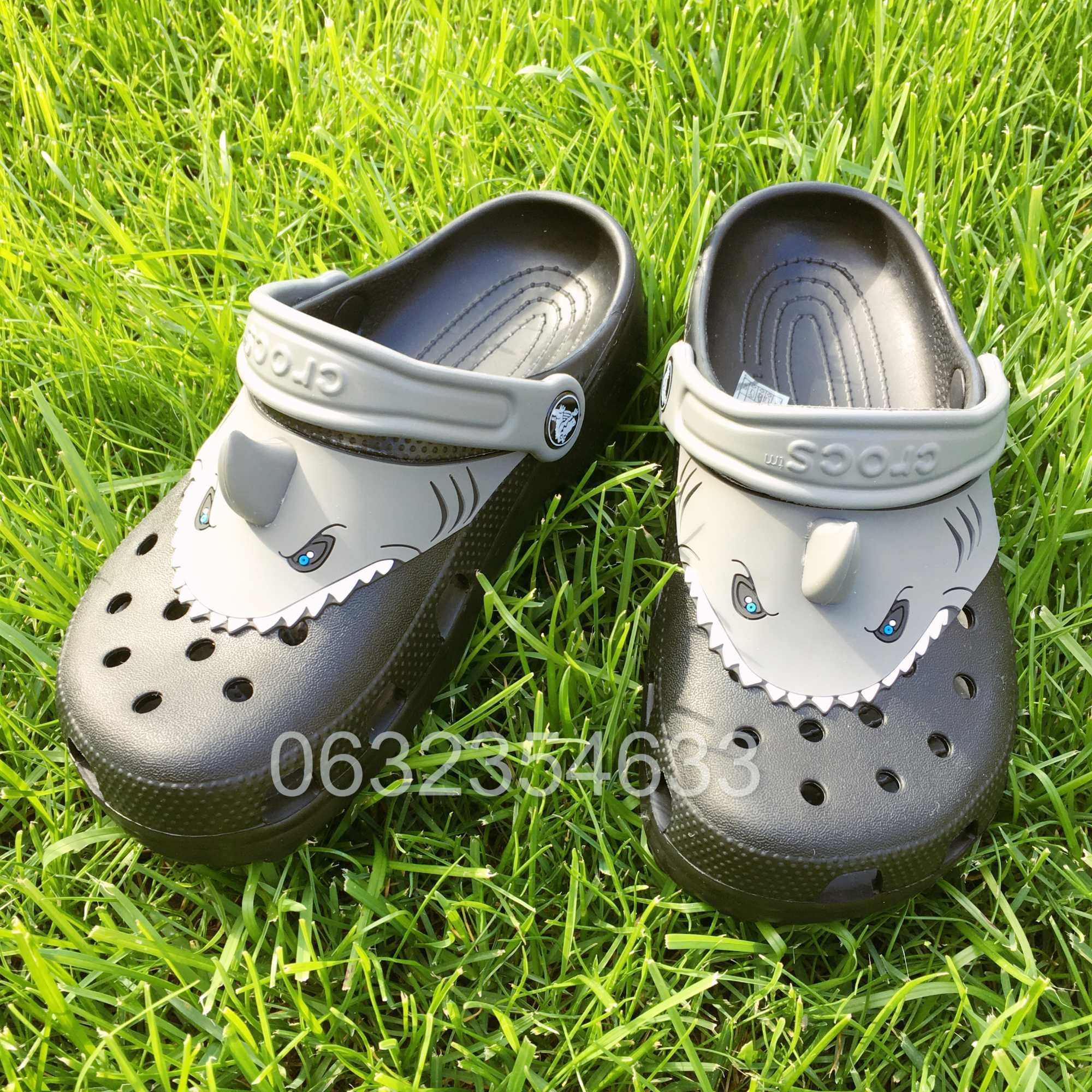 Детские кроксы на мальчика и девочку Единорожки, Акулы Crocs kids I AM